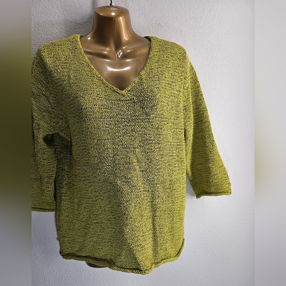 J.JILL WOVEN V NECK  SWEATER  size M